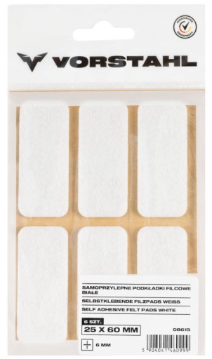 Samolepiace plstené podložky biele 25x60mm balenie 6 ks - VORSTAHL