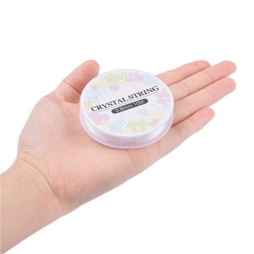 Elastická gumička so silikónovou niťou na náramky, bezfarebná 0,8 mm, 10 m/ cievka