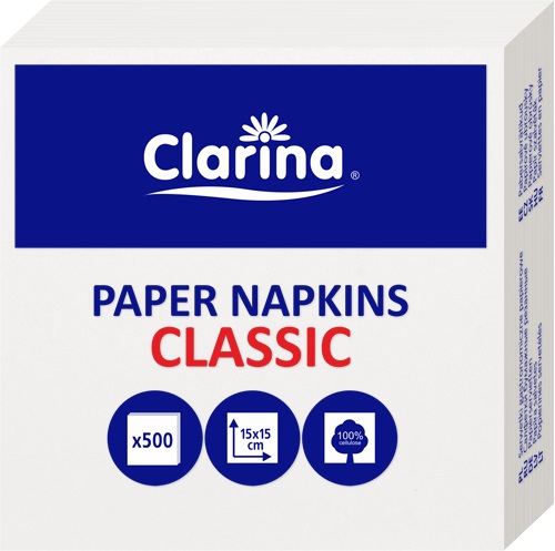 Clarina Cateringové obrúsky 500 ks (15x15 cm)