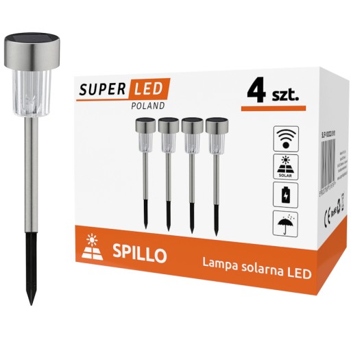 SOLÁRNE LED záhradné svietidlo, DRIVE IN POST, Inox SuperLED