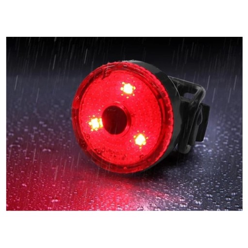 SILIKONOVÁ BICYKELOVÁ LAMPA NA BICYKEL 3x LED ČERVENÁ USB