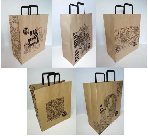 Ekologická Kraft DARČEKOVÁ TAŠKA 380X320 VEĽKOSŤ XL VZOR KVETY Mix Fresh
