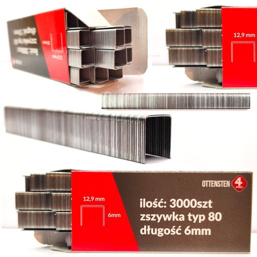 Spony na čalúnenie 6 mm pre zošívačku TYP80 / GA21 / 380, pozinkované 3 000 PLN