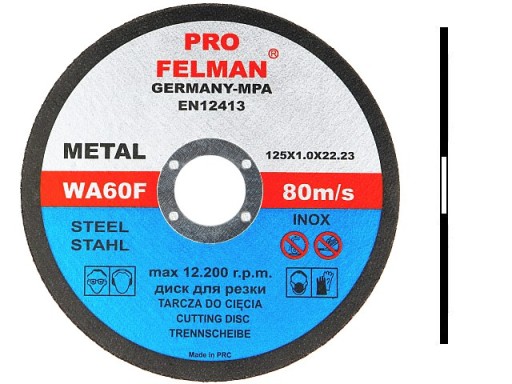 Kotúčové rezacie kotúče 125x1,0 kovová oceľ FELMAN PRO! 125 x 1,0 10ks.