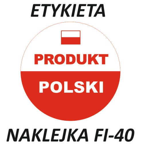 Nálepka na etiketu POLSKÝ VÝROBOK ROUND 1000 ks
