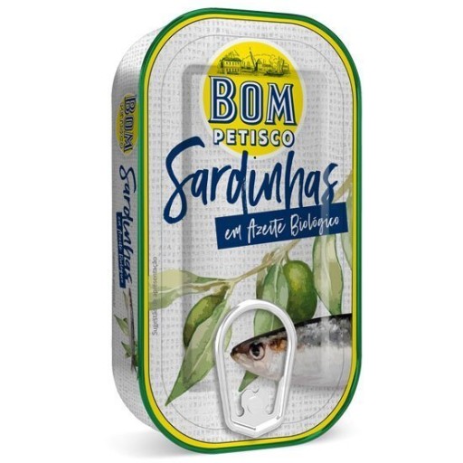 Sardinky v bio olivovom oleji 120g Bom Petisco
