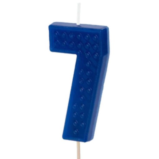 Narodeninová sviečka číslo 7 - modrá