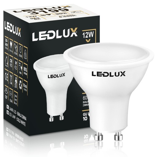 LED žiarovka GU10 12W = 95W SMD 6000K studená Premium LEDLUX nebliká