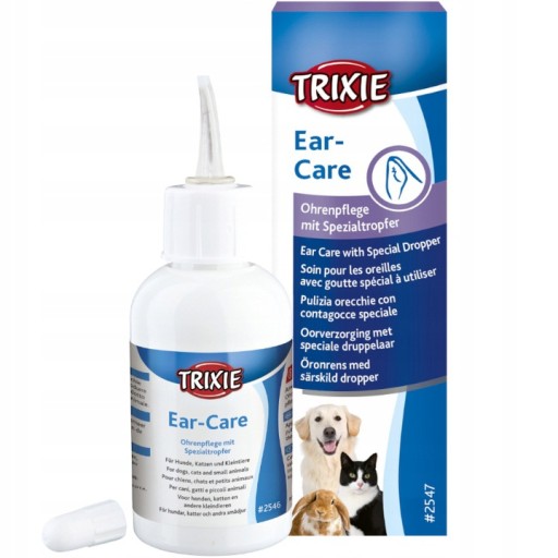 TEKUTÉ KVAPKY NA ČISTENIE UŠI PSIOV, MAČIEK A PSOV 50ml