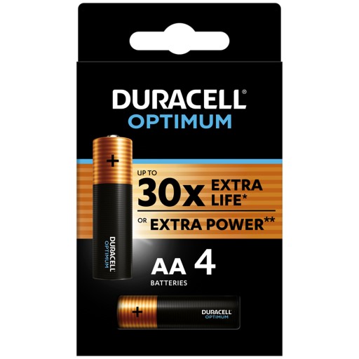 4x ALKALICKÁ BATÉRIA DURACELL OPTIMUM LR6 R6 AA