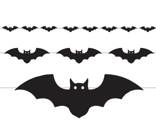 Banner GARLAND BAT HALLOWEEN čierny 8 KS