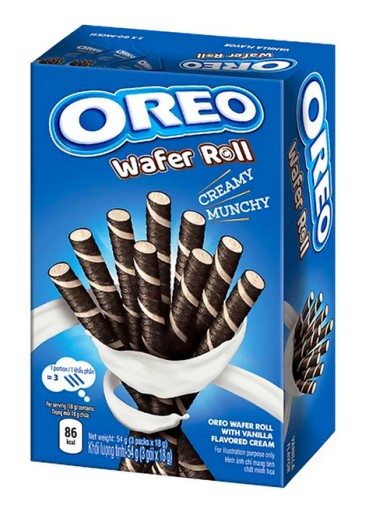 OREO Wafer Roll Vanilkové trubičky s vanilkovou náplňou 54g