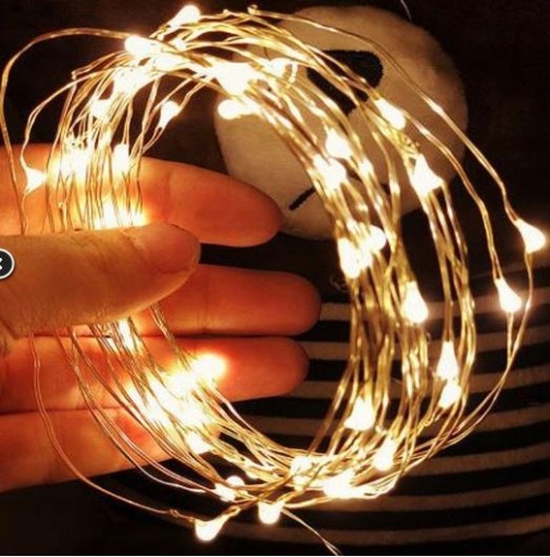 Reťazec drôtených dekoračných lámp WARM WHITE, 100 LED, 5 m