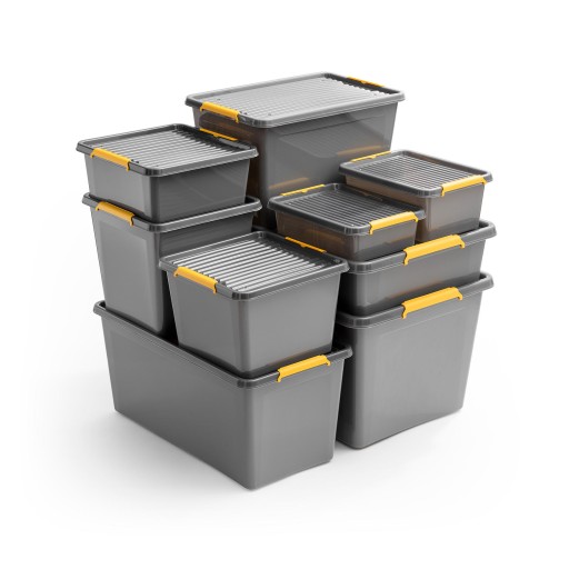 Pevný úložný box SOLID 1502 Graphite 6L s krytom