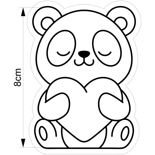 PREMIUM formička Vykrajovačka na perníčky VALENTÍN Srdiečko Panda so srdiečkom 8cm