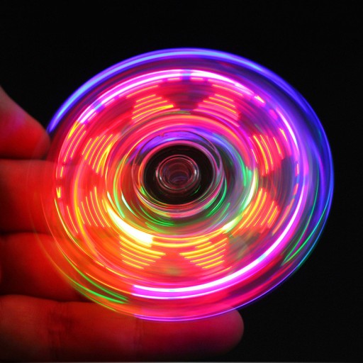 FIDGET SPINNER SVIETIACA LED TRANSPARENTNÁ FAREBNÁ PRÉMIOVÁ HRA PRE DETI