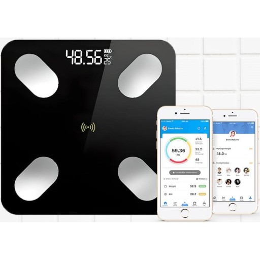 Kúpeľňová LCD váha, analytická, inteligentná, Bluetooth, digitálna, 180kg, 25v1