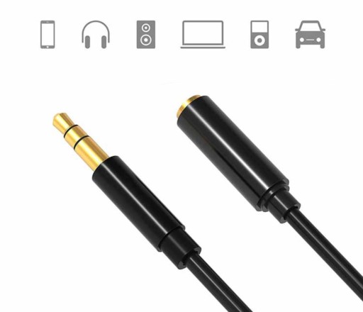 MINI JACK AUX AUDIO PREDLŽOVACÍ KÁBEL ZLATÝ HQ 2M