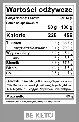 Keto Cookie kokos & mandle 50 g