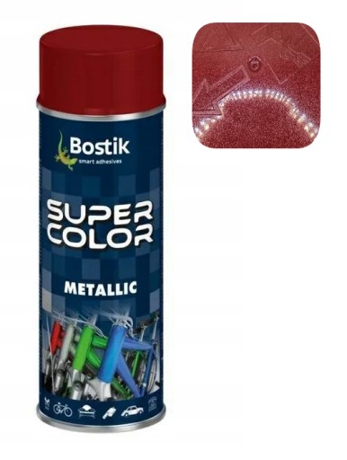 BOSTIK červený Super Color Metalický lak na nechty 400 ml