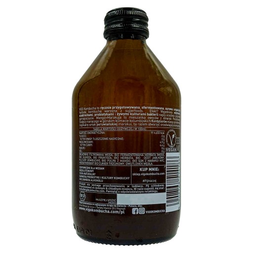 KOMBUCHA S MANGOM A MUČENOU, BEZLEPKOVÁ BIO 330 m