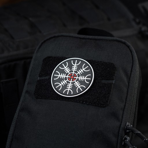 3D náplasťová prilba Terror Aegishjalmur M-Tac Emblém PVC na suchý zips čierna/biela