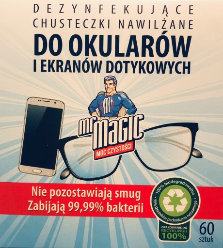 Mr Magic vlhčené obrúsky na okuliare, 60 kusov