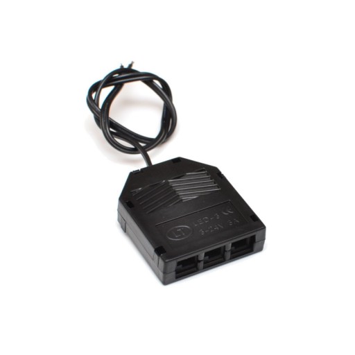 Kábel mini-amp LED DISTRIBUTOR, 3-bodový, čierny