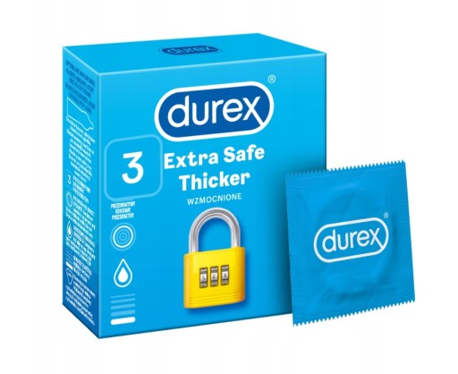 Kondómy DUREX Extra Safe, 3 ks, lubrikované