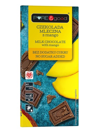 Mliečna čokoláda s mangom 75g - Pure&Good