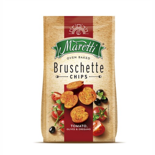 Bruschetta Maretti chlebové lupienky, paradajky a olivy