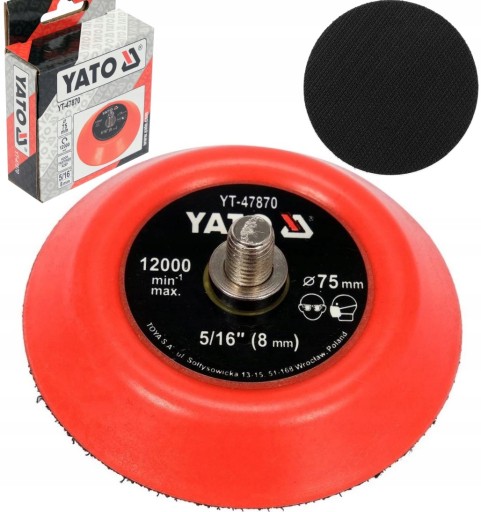 LEŠTIACA PLATŇA 75MM DISK NA VELCRO, 5/16'' YATO