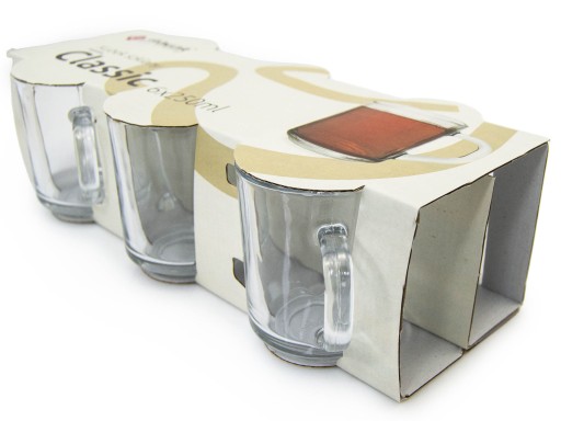 6x Sklenený hrnček 250 ml SMOOTH sklenená súprava