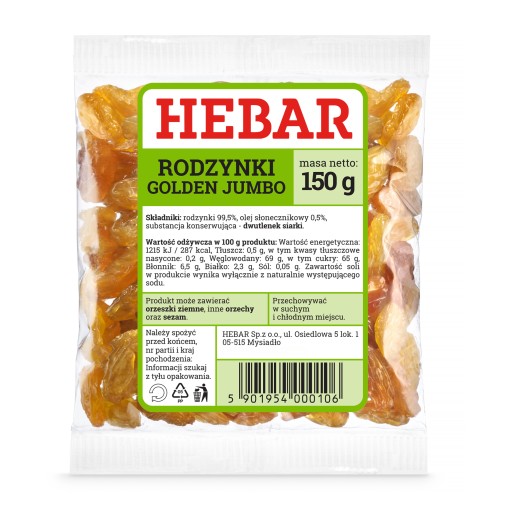 ZLATÉ JUMBO HROZENKY 150 G HEBAR VEĽKÉ ŠŤAVN