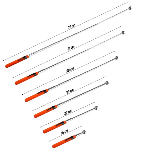 TELESKOPICKÝ MAGNETICKÝ UCHOVÁVAČ NASTAVITEĽNÝ DLHÝ MAGNET 73 cm SILNÝ 3 kg