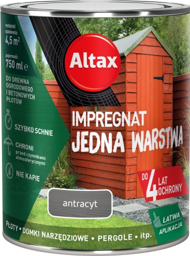 ALTAX WOOD Impregnácia Jednovrstvová 0,75L Antracit