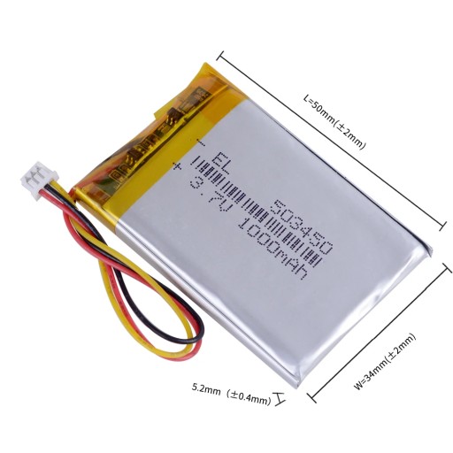 Batéria pre GPS NAVIGÁCIU 1000mAh 3,7V JST 3pólová