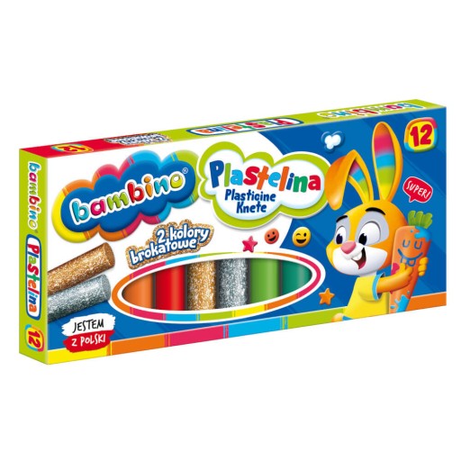 Školská plastelína zlatá strieborná 12col BAMBINO