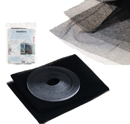SIEŤKA PROTI HMYZU OKENNÁ 130x150 + VELCRO ČIERNY PROTI HMYZU A KOMÁROM