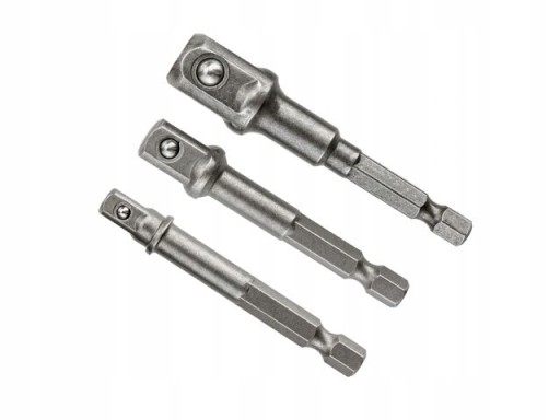 Adaptéry pre nástrčné kľúče na skrutkovače 1/4' 3/8' 1/2' 3 ks. 70 mm