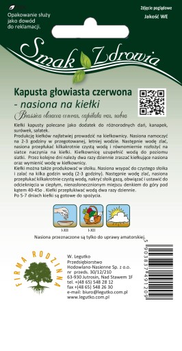 Semená na klíčky, hlavná kapusta. 10g - Semená - W. Legutko