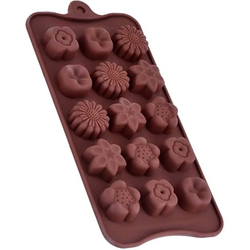 Silikónová forma, forma na čokolády, pralinky, sušienky, želé Flowers Mix