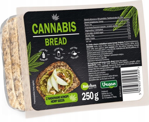 Celozrnný chlieb s konopnými semienkami 250g.GF