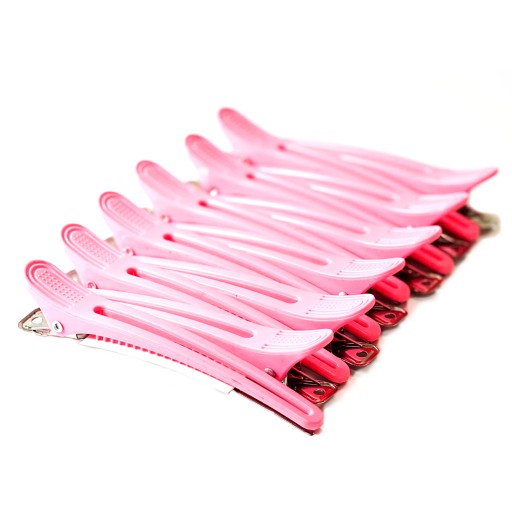 Sponky Sponky Kadernícke svorky Plast Hliník RUŽOVÁ 12x