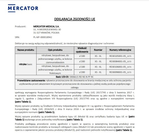 Rukavice NITRILOVÉ rukavice MERCATOR NITRYLEX BASIC modré veľkosť L 100 ks