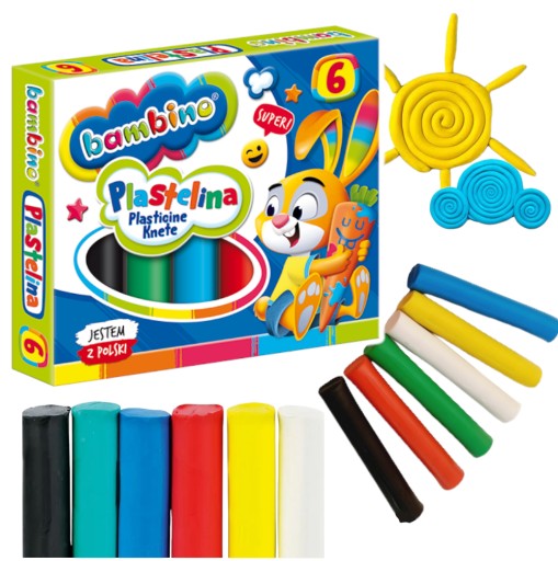 BAMBINO plastelína, 6 farieb