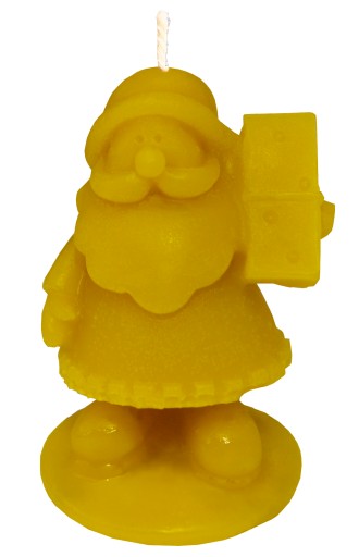 Sviečka SANTA S DARČEKOM z včelieho vosku S041
