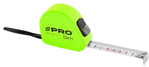 Zvinovacia páska PRO meria 5,0 metra, šírka 19 mm, 2 brzdy PR-40-01 spona na opasok