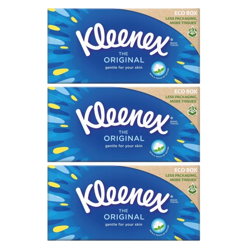 3x KLEENEX Original obrúsky 3-vrstvové 100% celulóza 72 ks