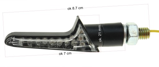 MOTOKÚTER Štvorkolka smerovka 1x LED čierna smer